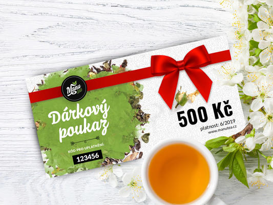D rkov Poukaz Na 500 CZK ManuTea cz