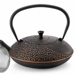 Litinová čajová konvice se sítkem 1100 ml - černý dekor