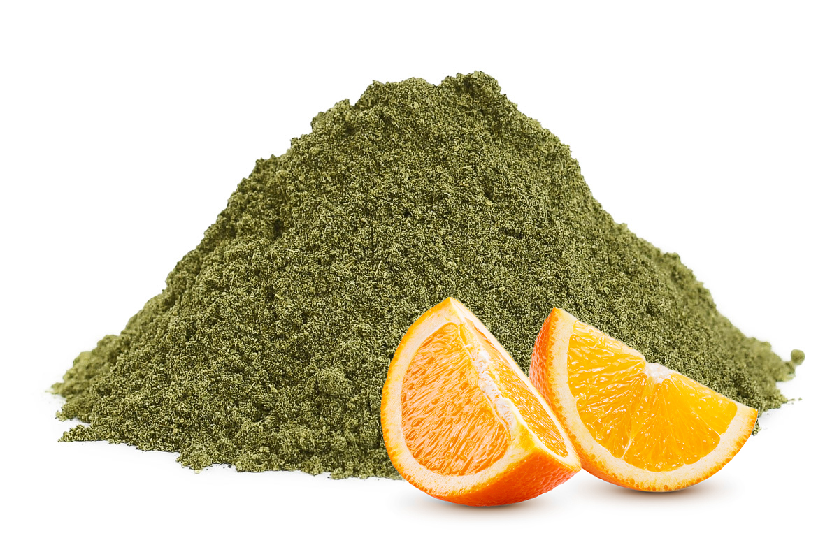 Zelená dávka jarního detoxu s chutí pomeranče, 1000g